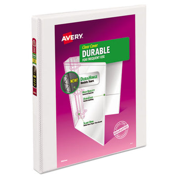 Avery® Durable View Binder With Durahinge And Slant Rings, 3 Rings, 0.5" Capacity, 11 X 8.5, White freeshipping - TVN Wholesale